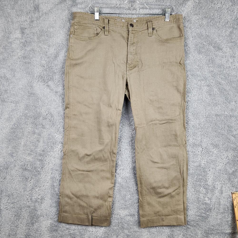 Mountain Hardwear Pants Mens 34x30 34x28 Hemmed Beige Khaki Canvas Outdoor Logo